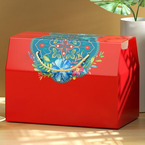 Custom Logo Luxury Packaging Rigid Cardboard Paper Large Gift Boxes With Ribbon Handle Rigid Box